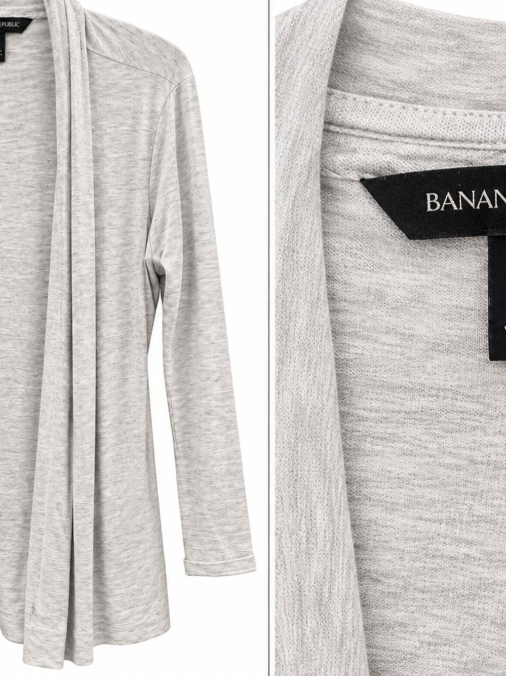 Banana Republic Men’s Light Heather Gray Open Front Cardigan